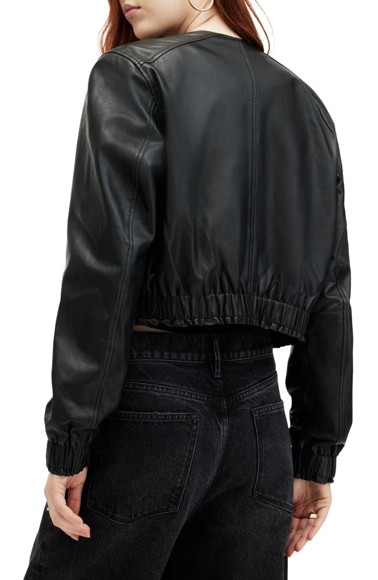 AllSaints Everly Leather Bomber Jacket, Alternate, color,