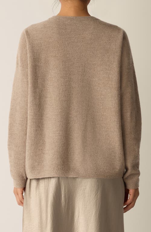 Eileen Fisher Relaxed Fit Wool Felt Sweater In Brown