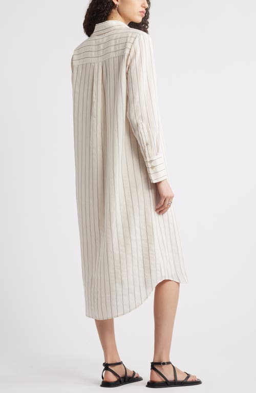 Nordstrom Tunic Shirtdress In Beige Burnt Mal Stripe