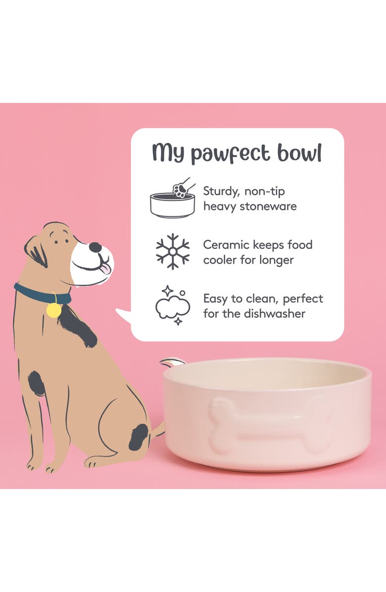 MASON CASH Embossed 8 Inch Bone Dog Food and Water Bowl, Alternate, color,