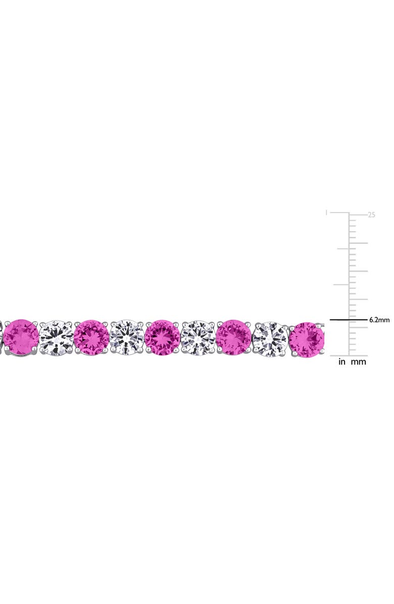 Julianna B. Lab-Created Pink & White Sapphire Tennis Necklace, Alternate, color, Created Sapphire