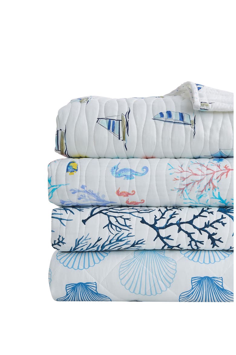 Vibrant Sealife Quilt & Sham Set, Main, color, COLORFUL SEASCAPE