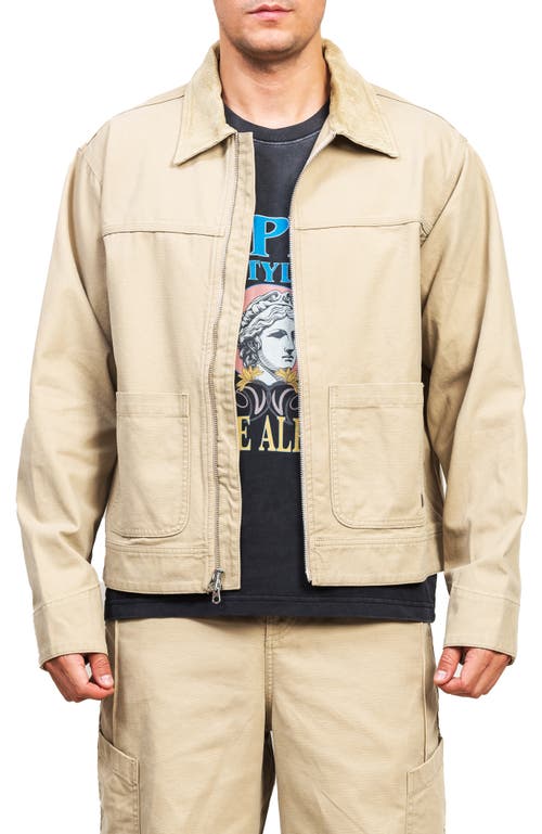 AlphaStyle Blun Zip-Up Work Jacket in Khaki  product
