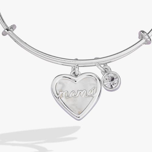 Alex And Ani Mamá Mother Of Pearl Heart Bangle Bracelet Duo In Silver