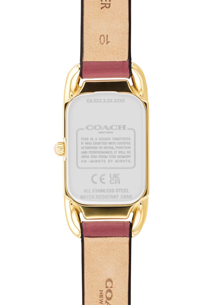 Cadie Leather Strap Watch, 17.5mm, Alternate, color, BLUSH