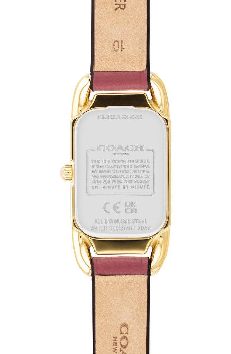 COACH Cadie Leather Strap Watch, 17.5mm, Alternate, color, 