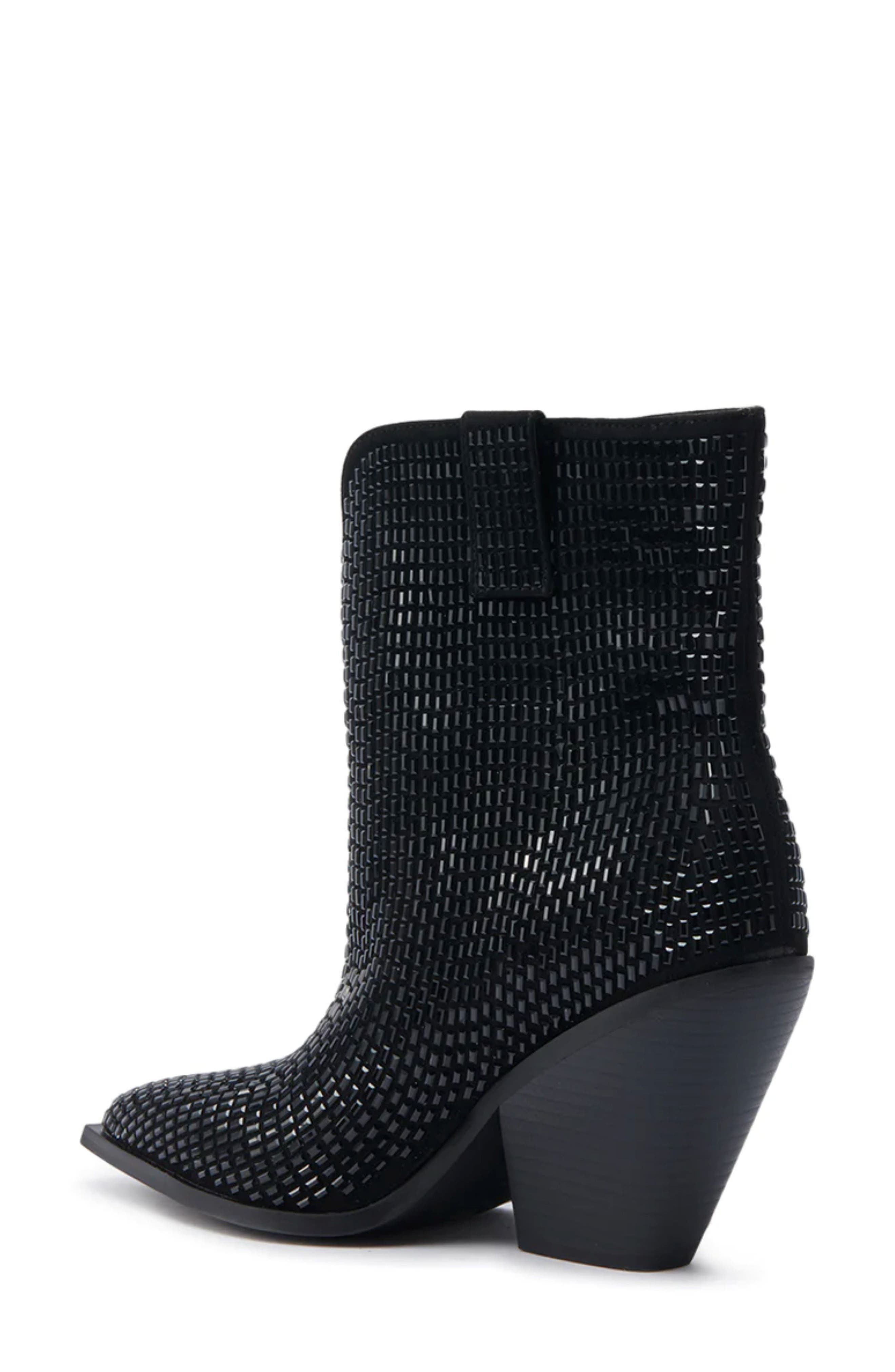 AZALEA WANG Laetitia Crystal Bootie, Alternate, color, Black
