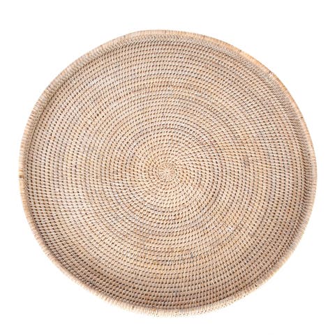 Artifacts Rattan Round Serving / Ottoman Tray