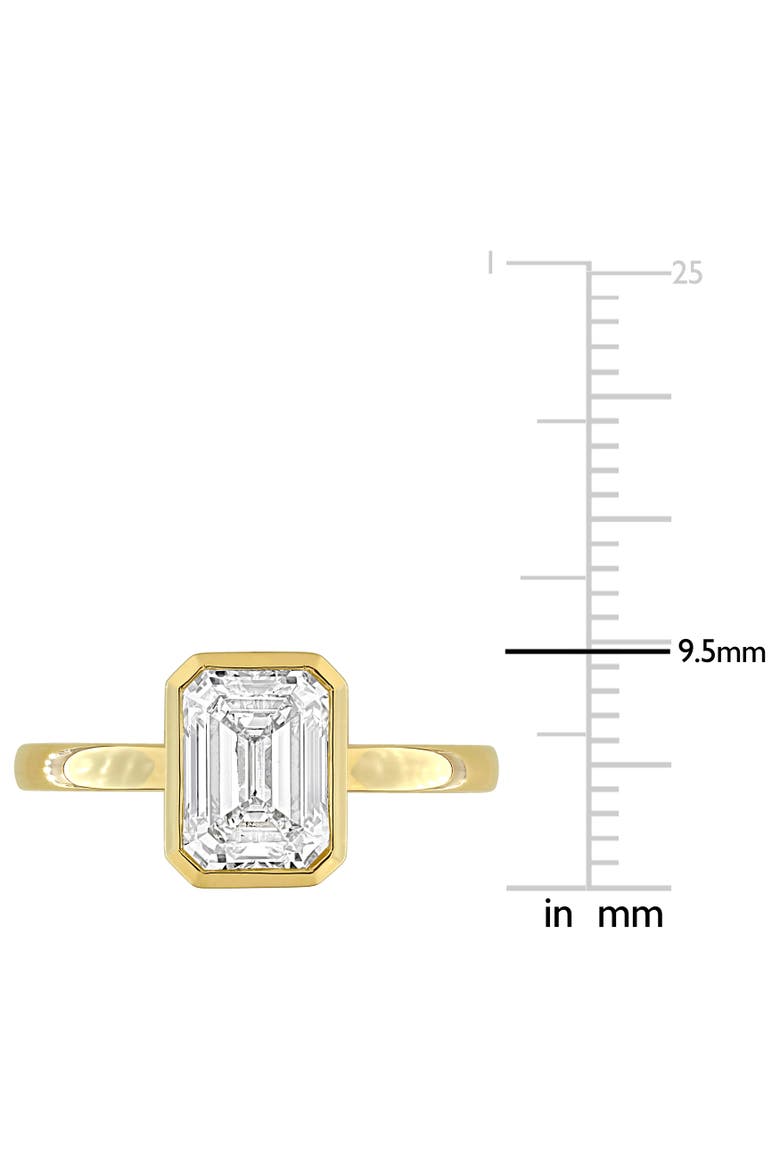 2 CTW Lab Grown Diamond Emerald Ring 14k Gold, Alternate, color, Yellow Gold