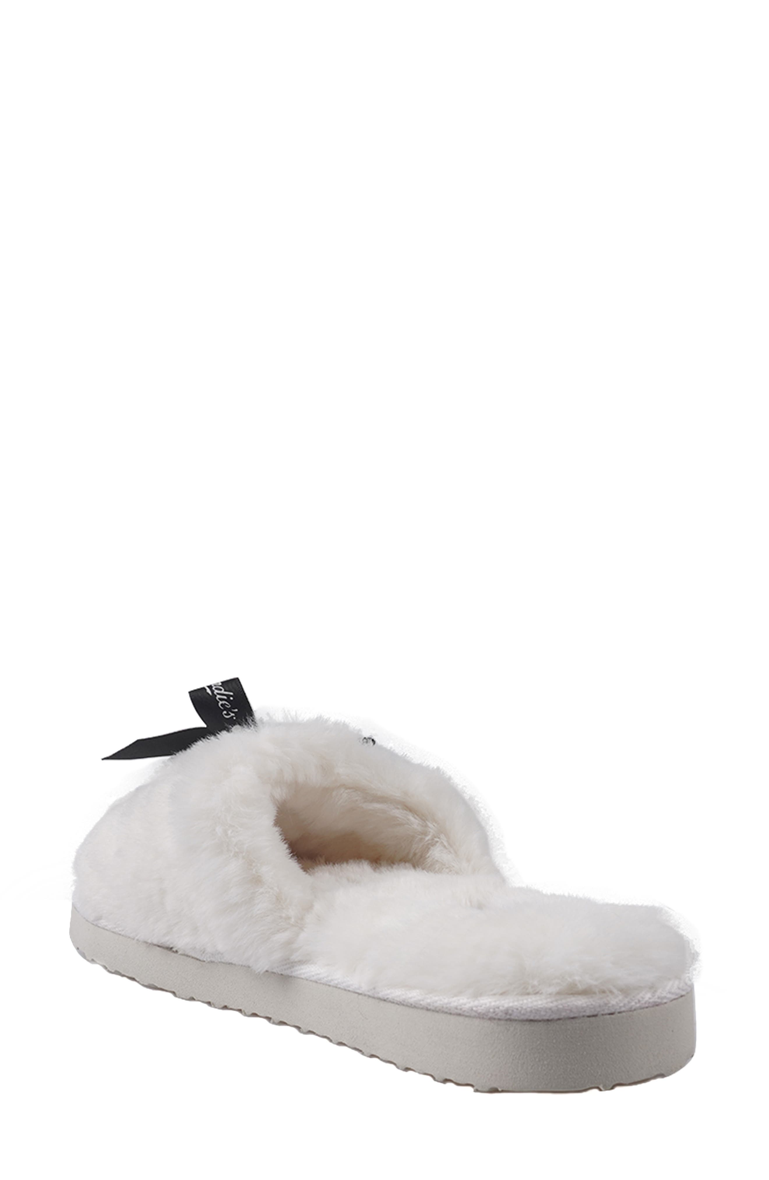 Candie's Zazas Faux Fur Slide Sandal, Alternate, color, Natural