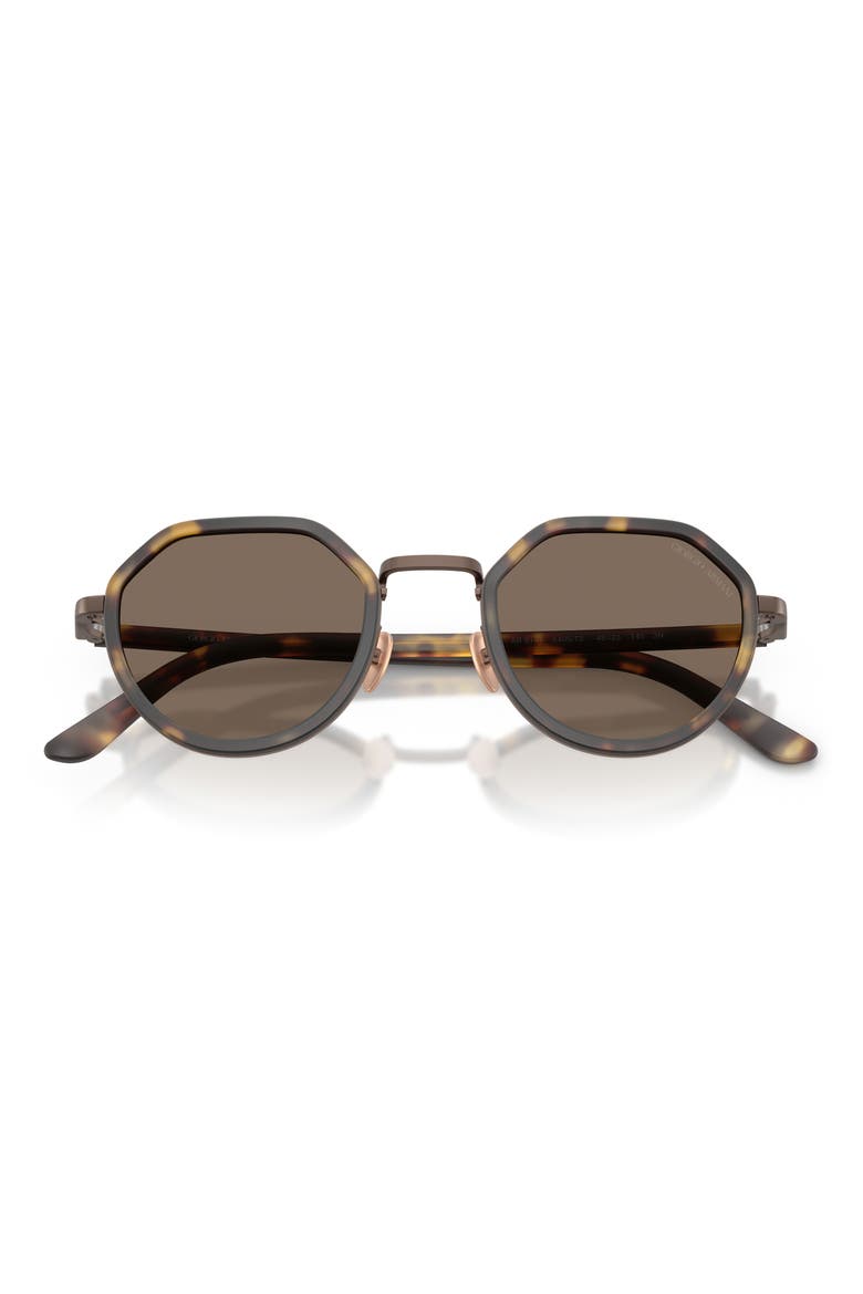 48mm Round Sunglasses, Alternate, color, MATTE YELLOW HAVANA / BROWN