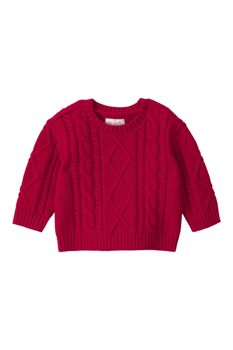 Organic Cotton Cable Knit Sweater, Main, color, RED