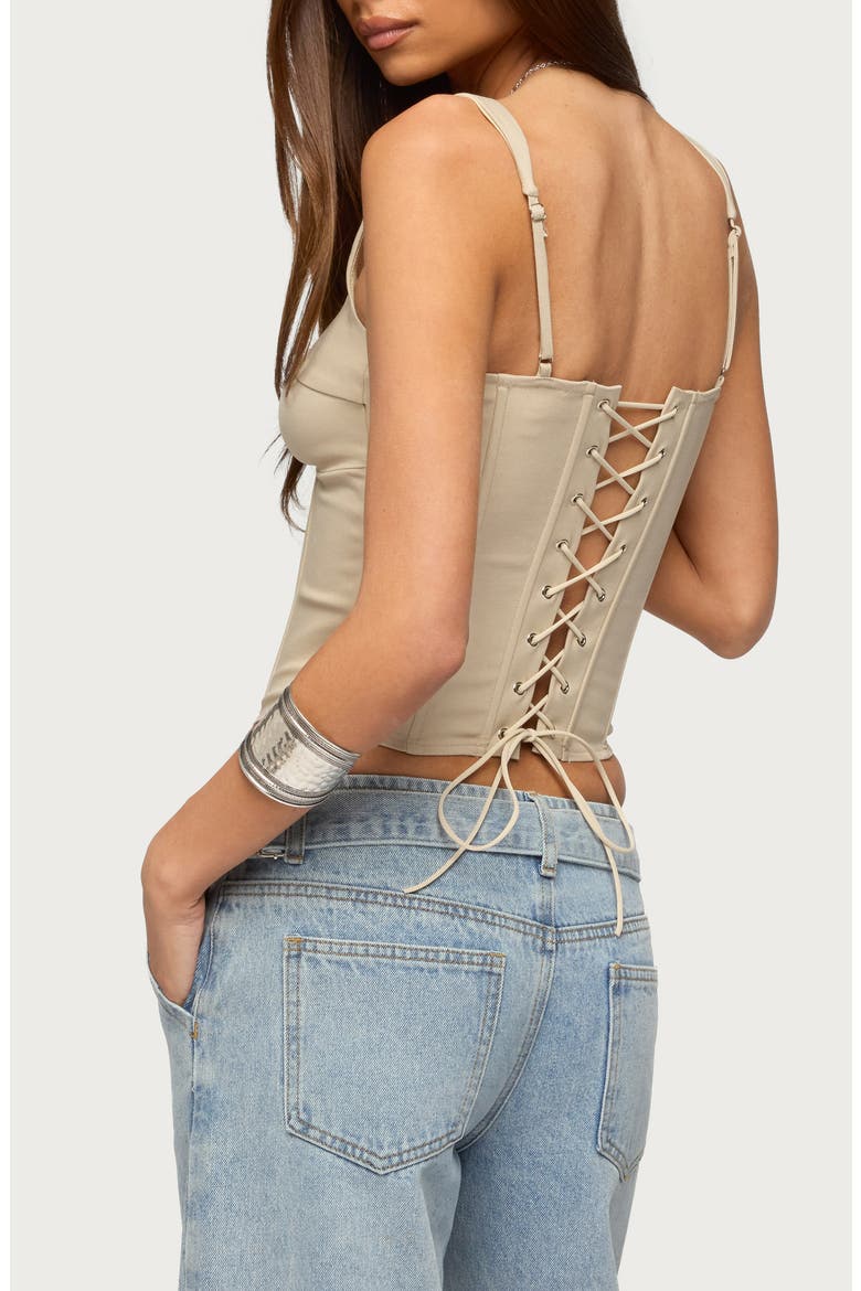 Awnya Structured Corset Top, Alternate, color, BEIGE