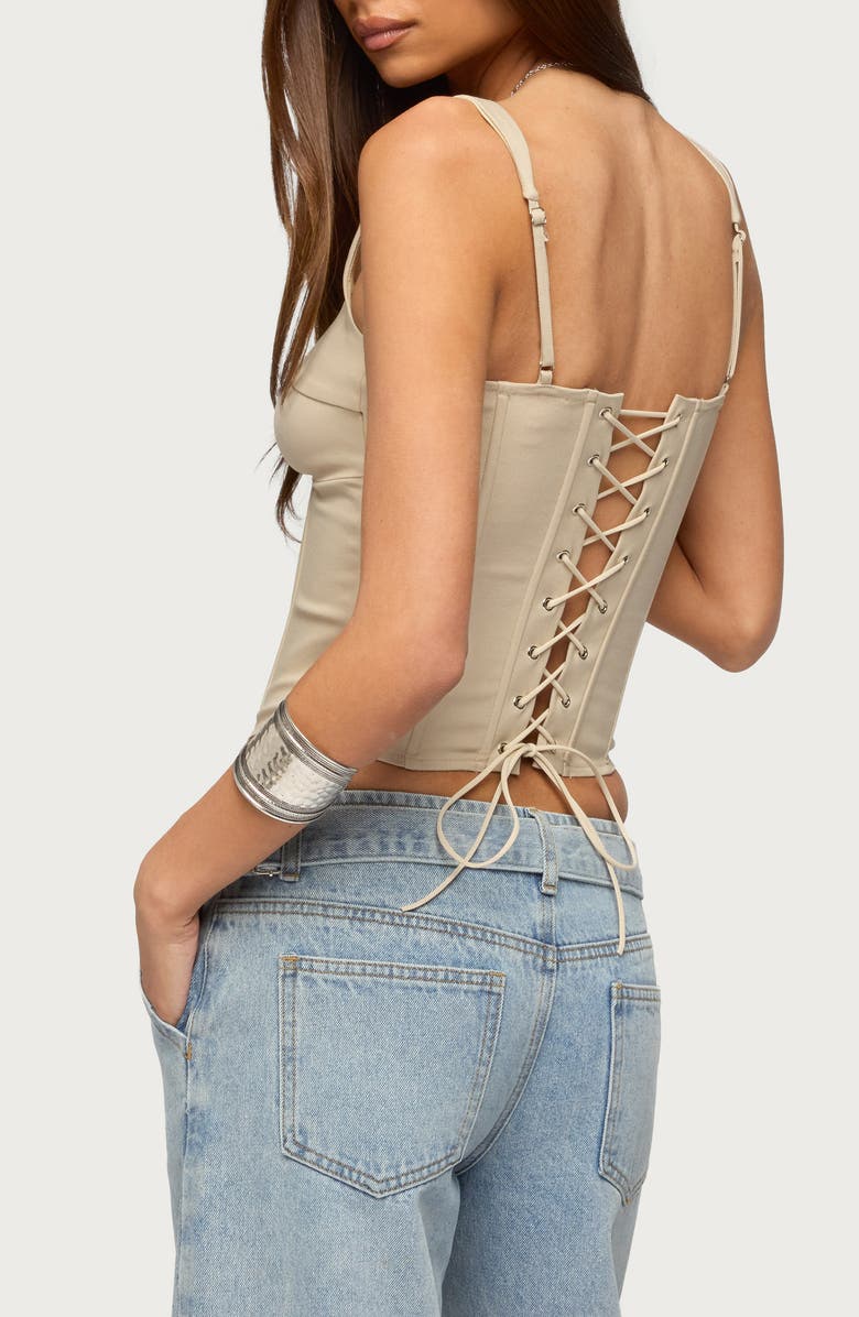 EDIKTED Awnya Structured Corset Top, Alternate, color,