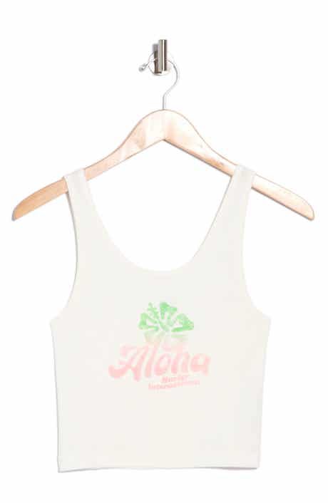 Greetings Scoop Neck Crop Tank
