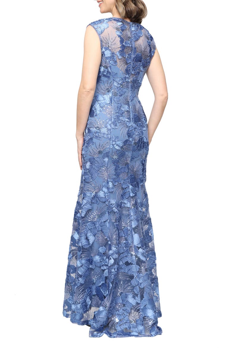 Sleeveless Sequin Soutache Gown, Alternate, color, BRUSH PERIWINKLE