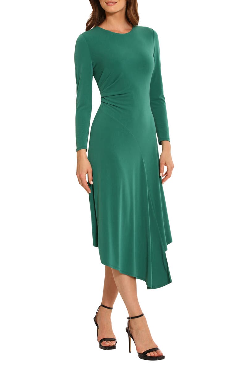 Maggy London Desolina Long Sleeve Asymmetric Hem Dress, Alternate, color, 