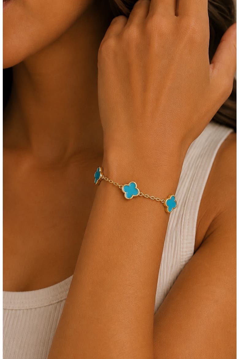 Flower Station Bracelet, Alternate, color, TURQUOISE