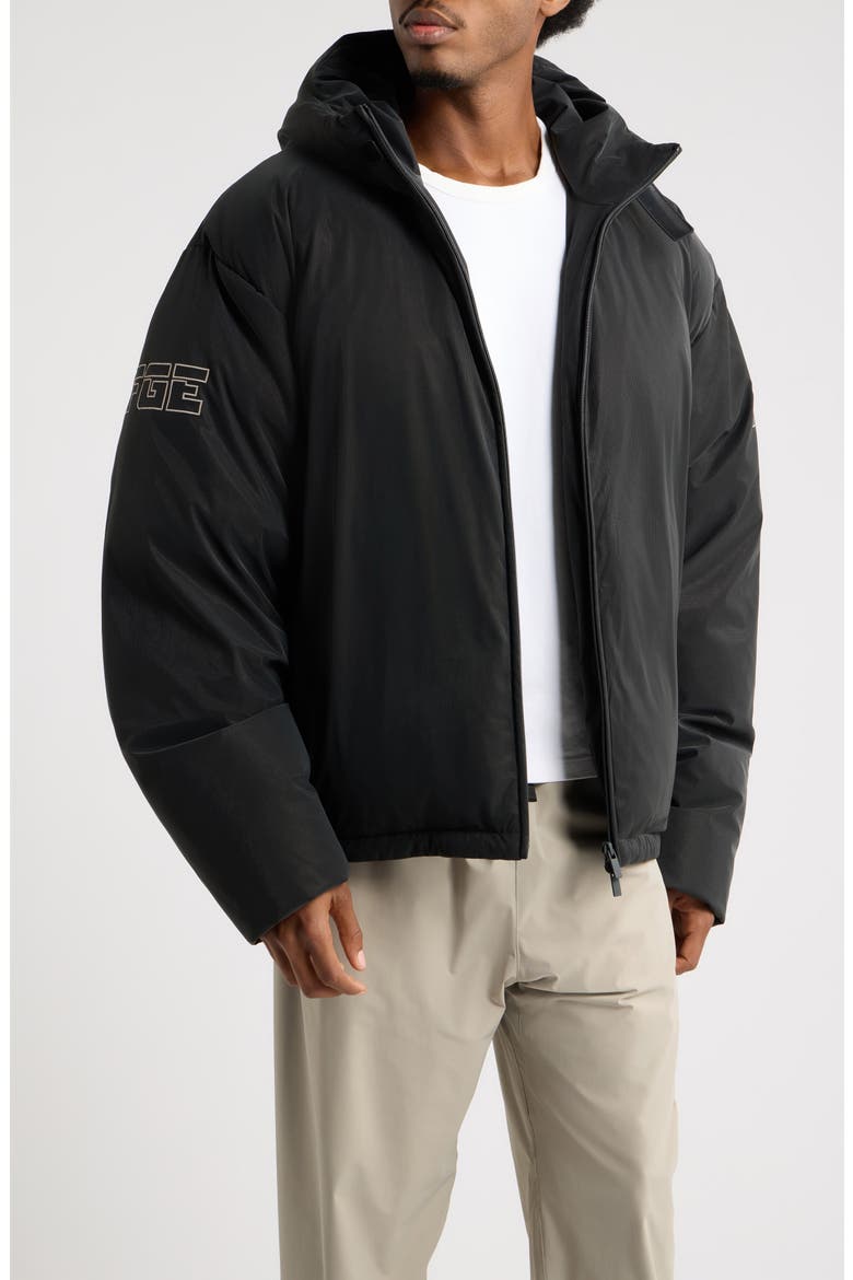Hooded Down Jacket, Main, color, BLACK