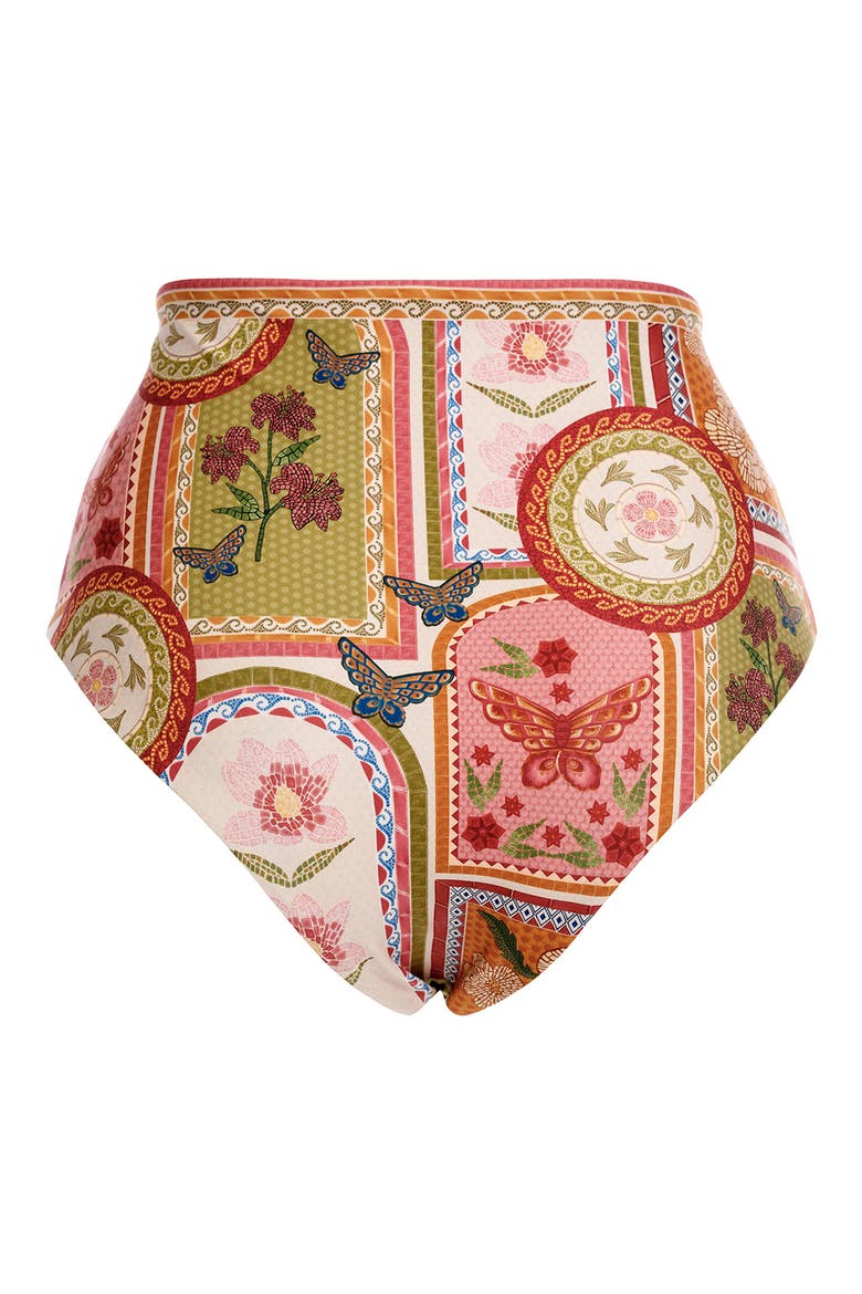 Alicia Fiore High Waist Reversible Bikini Bottoms, Alternate, color, RED