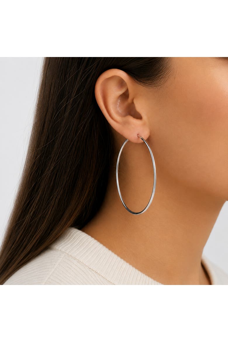 Sterling Silver Large Endless Tube Hoops, Alternate, color, Silver