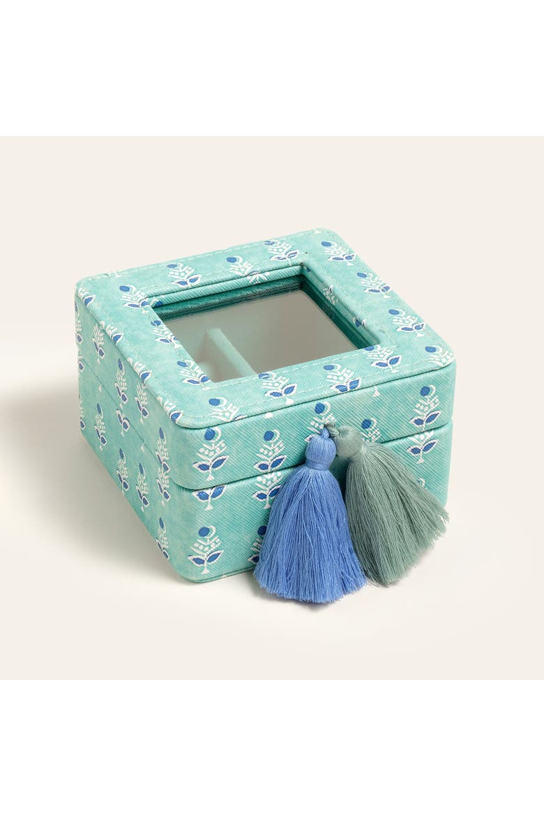 Meilin Jewelry Box 4" x 4" Artisan, Main, color, Turquoise