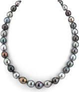 The Pearl Source 9-11mm Tahitian South Sea Multicolor Drop - Shape Pearl Necklace - Premier AAAA Quality