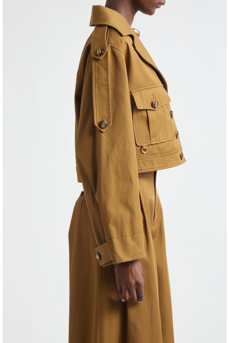 Kindred Spirit Luna Cotton Drill Cargo Jacket, Alternate, color, DARK KHAKI