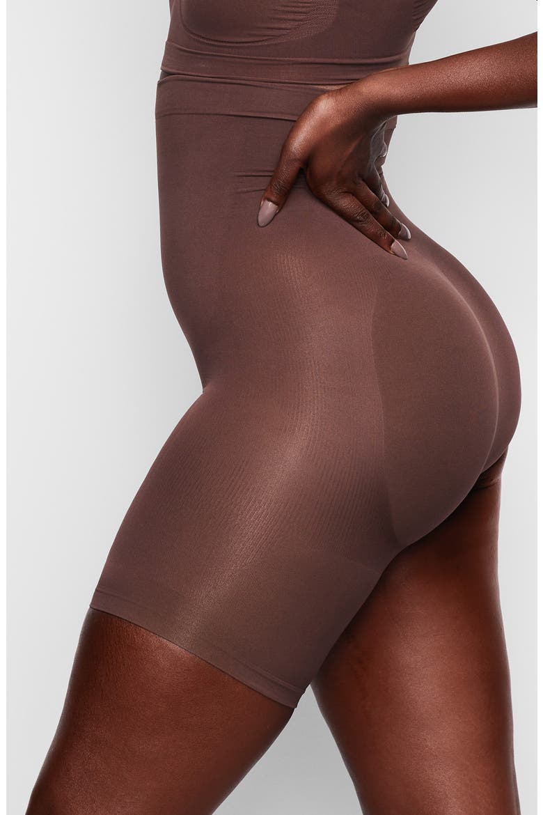 Seamless Sculpt Shorts - Right Leg Exposed, Alternate, color, COCOA