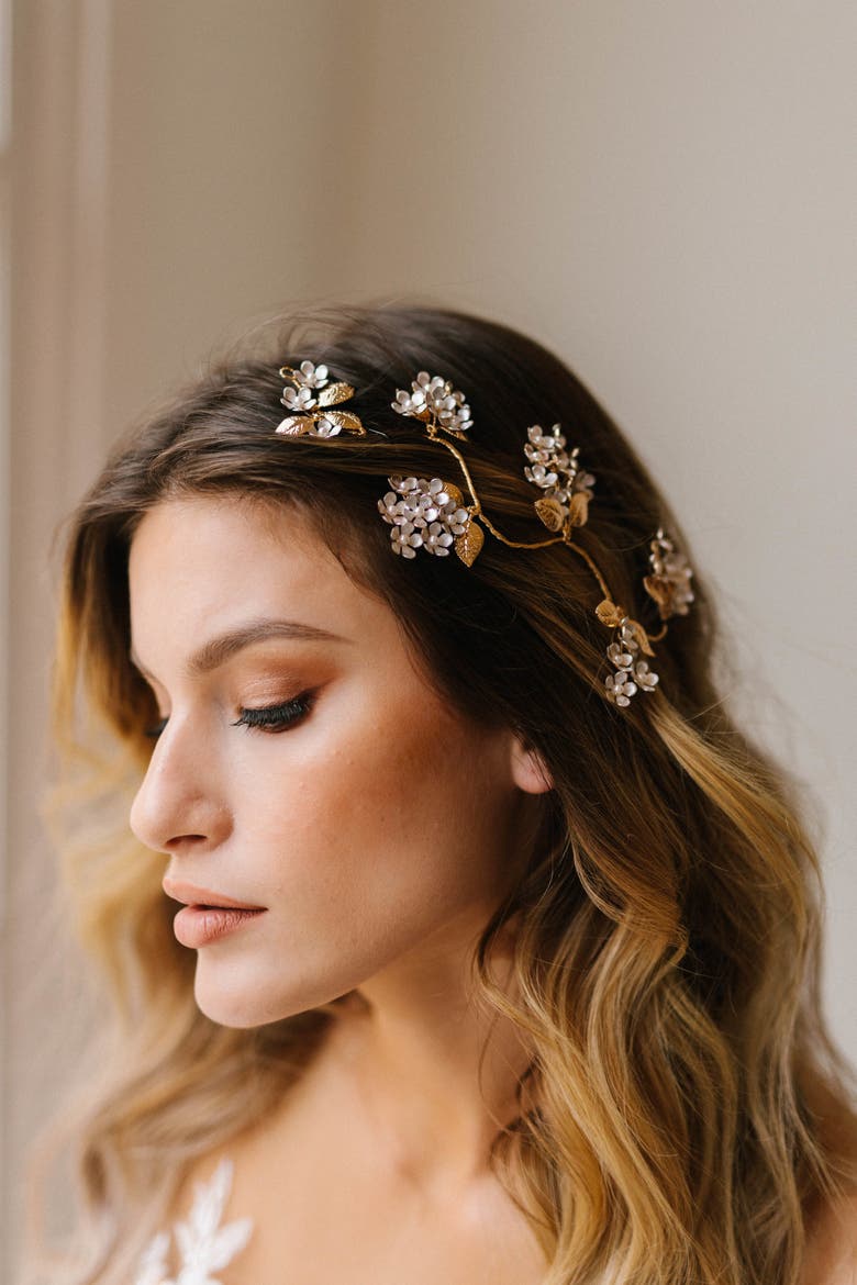 Sutton Bridal Headpiece, Alternate, color, Gold