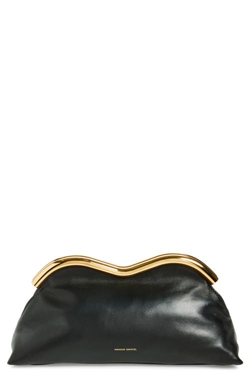 Mansur Gavriel Baci Leather Frame Shoulder Bag In Black/flamma
