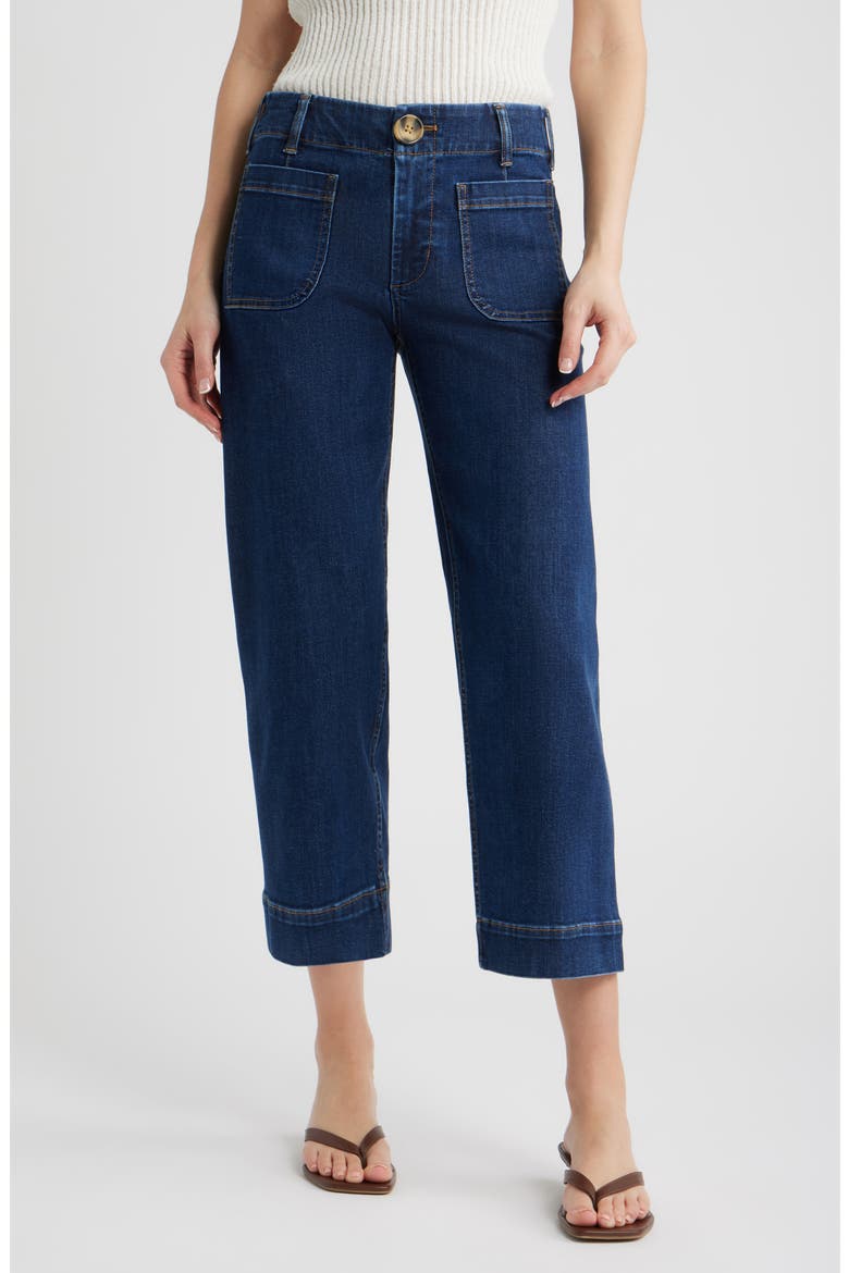 Soho Patch Pocket Straight Leg Jeans, Main, color, DARK INDIGO