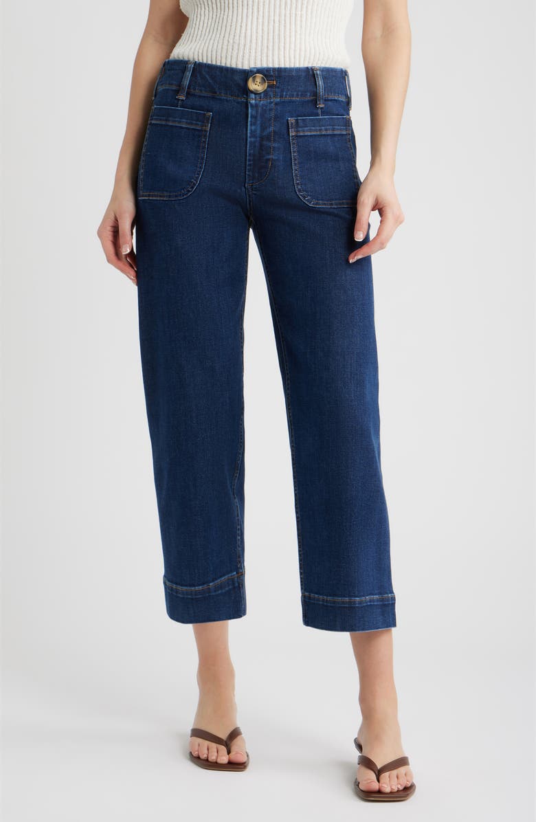 CITY BLUES Soho Patch Pocket Straight Leg Jeans, Main, color, Dark Indigo