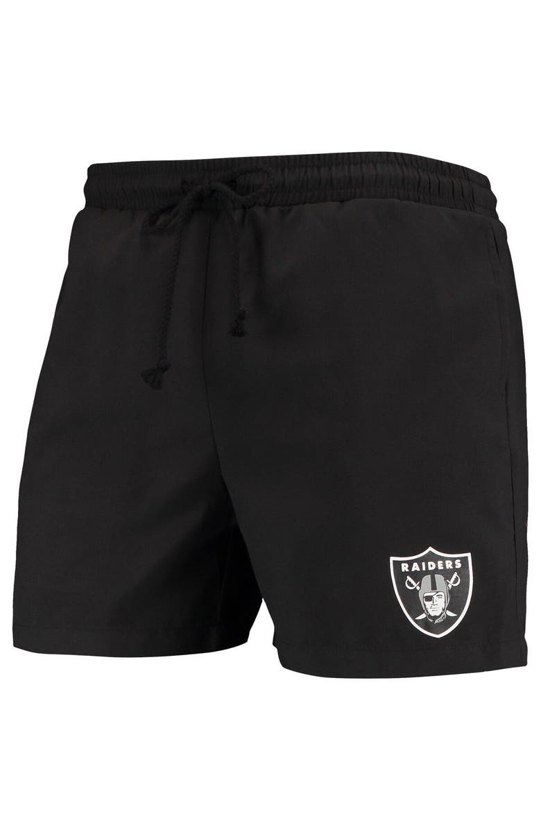 FOCO Men's FOCO Black Las Vegas Raiders Magic Print Palm Traditional Swim Shorts, Alternate, color,