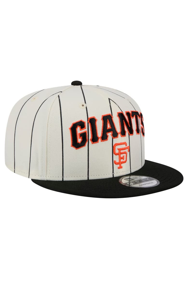 Men's New Era White San Francisco Giants Jersey Pinstripe 9FIFTY Snapback Hat, Alternate, color, Cream