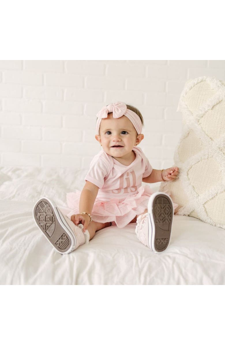 Sweet Wink Lil Sis Short Sleeve Bodysuit, Alternate, color, Ballet Pink