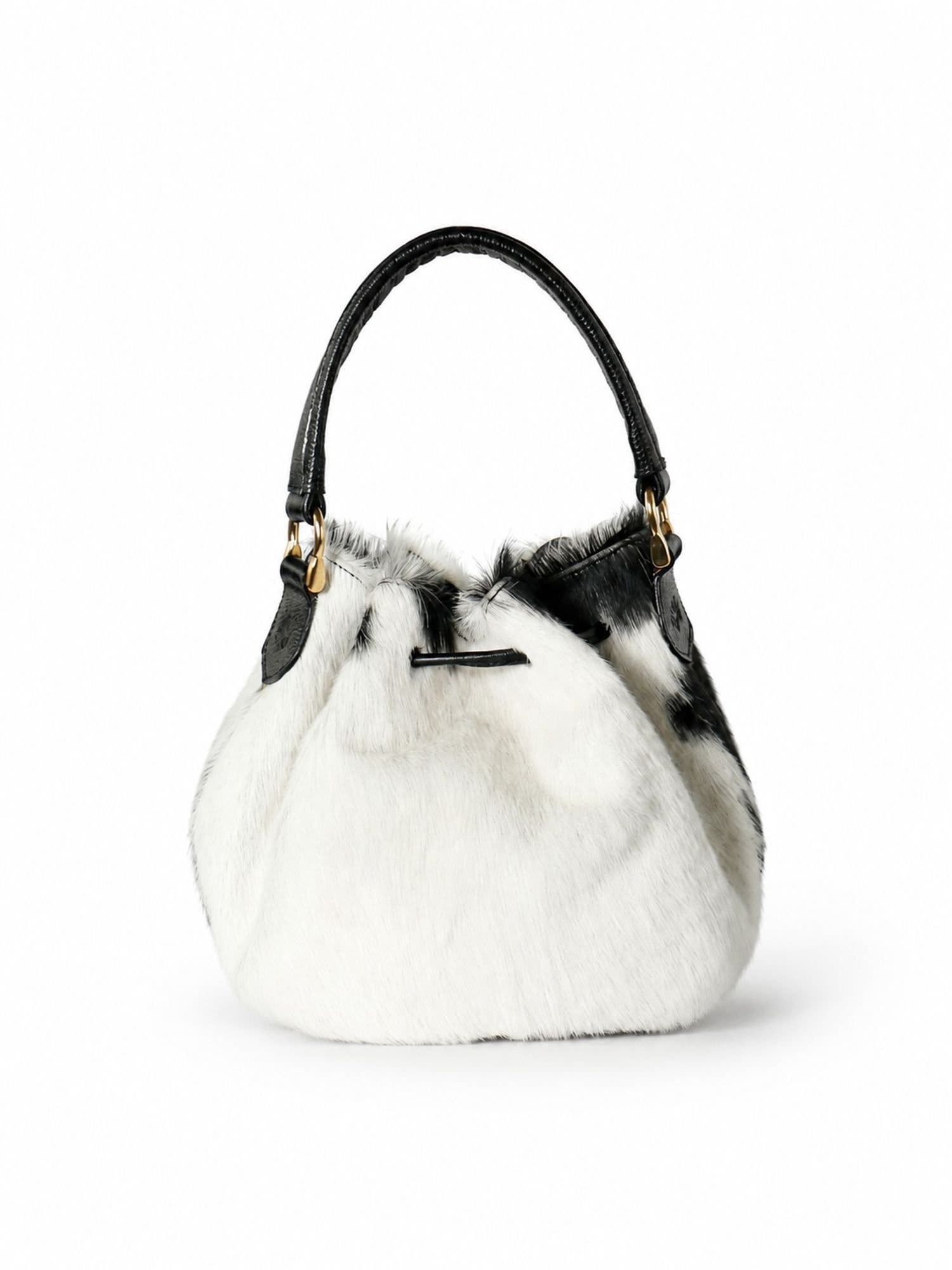 Dualis Luxury Hair-On Cowhide Crossbody, Alternate, color, Black And White Natural Hair