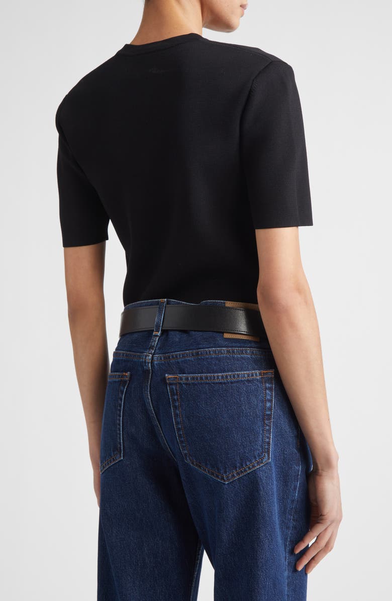 TOTEME Compact Knit T-Shirt, Alternate, color, Black