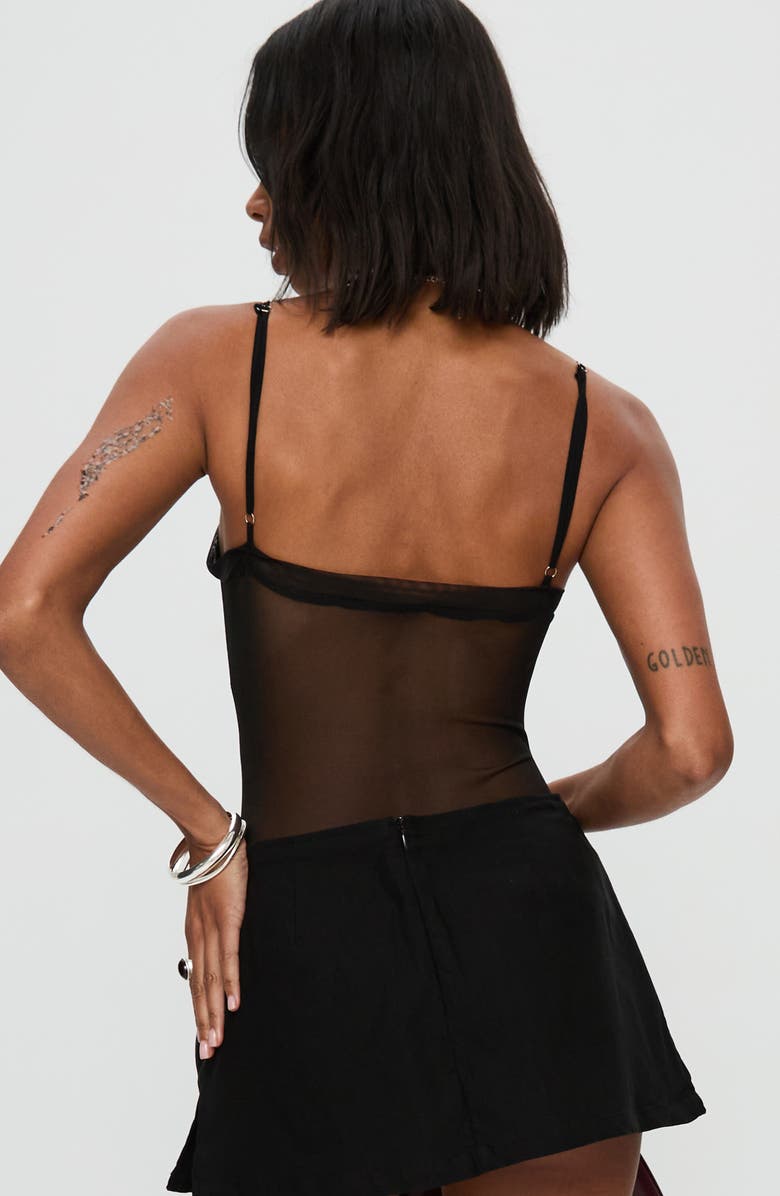 Princess Polly In the Club Mesh Bodysuit, Alternate, color, Black