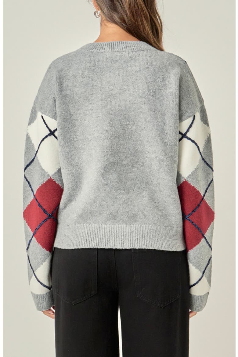 Argyle Sweater, Alternate, color, LIGHT GREY MULTI