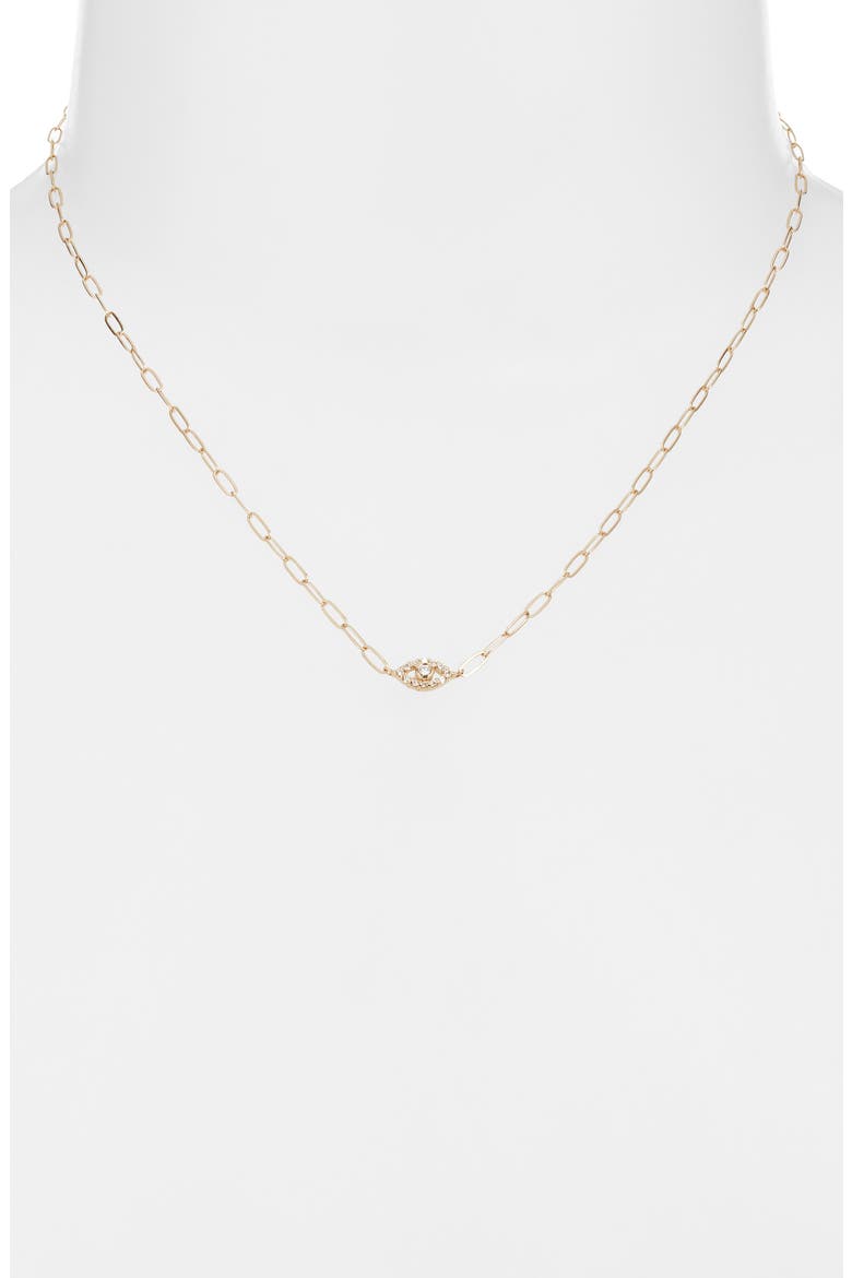 Classique Pavé Diamond Evil Eye Pendant Necklace, Alternate, color, GOLD