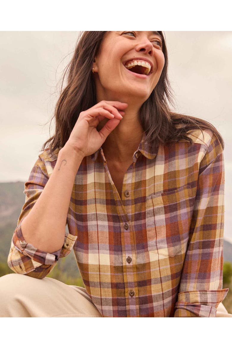 Re-Form Flannel Boxy Long Sleeve Shirt, Alternate, color, Aster Madras