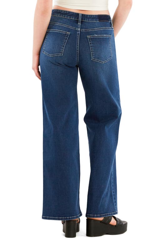 Hint Of Blu Raw Hem Wide Leg Jeans