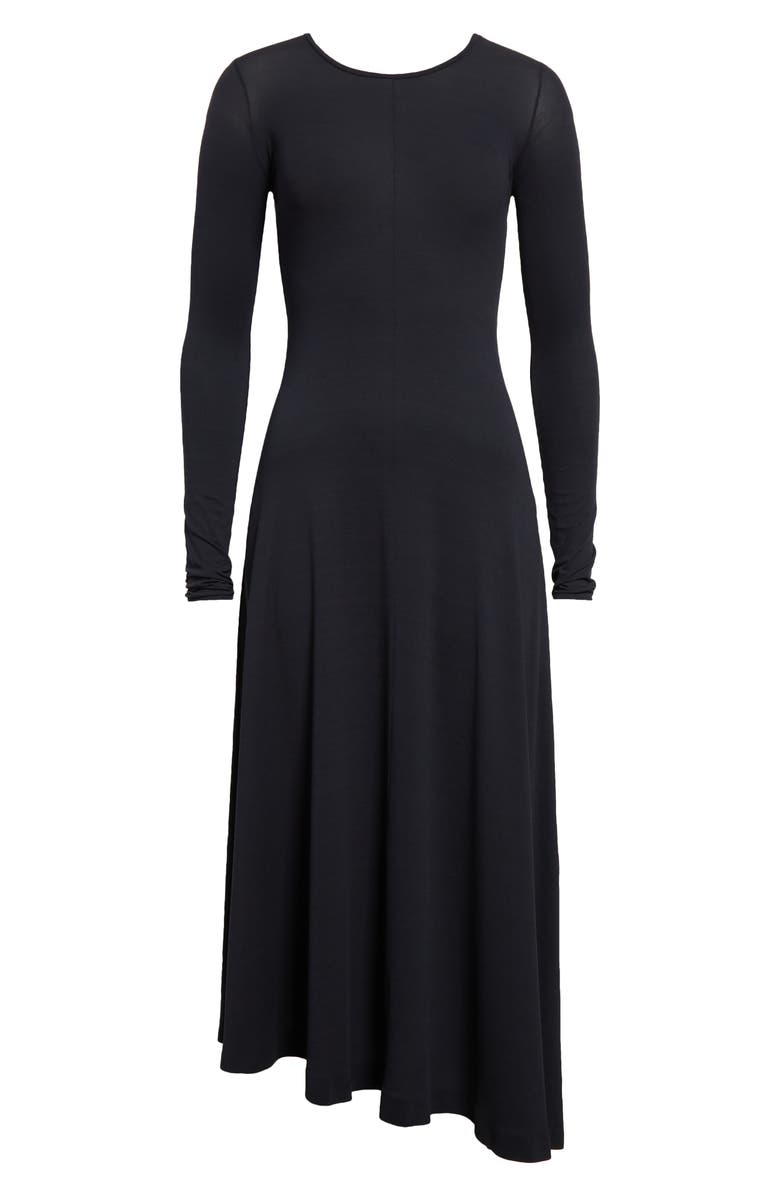 FFORME Jo Long Sleeve Stretch Silk Crepe Jersey Asymmetric Dress, Alternate, color, 