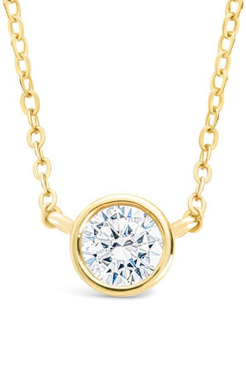 Round Cubic Zirconia Pendant Necklace