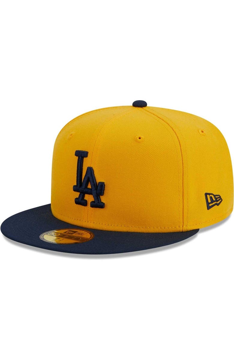 New Era Men's New Era Gold Los Angeles Dodgers Two-Tone Color Pack 59FIFTY Fitted Hat, Alternate, color,