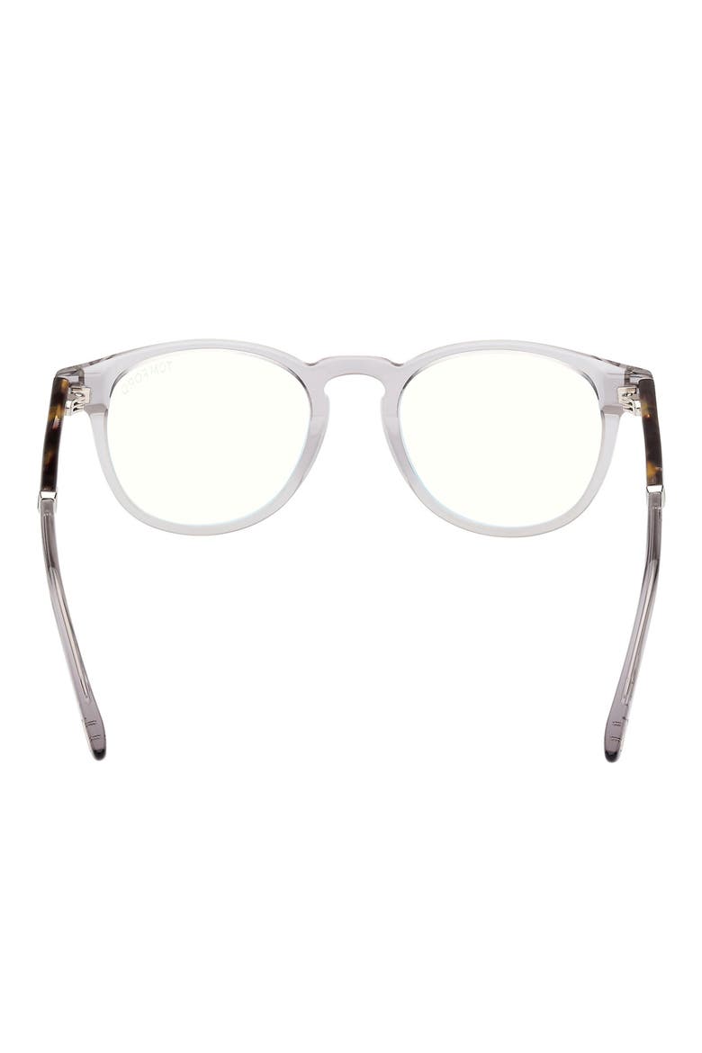49mm Round Blue Light Blocking Optical Glasses, Alternate, color, SMOKE GREY PALLADIUM