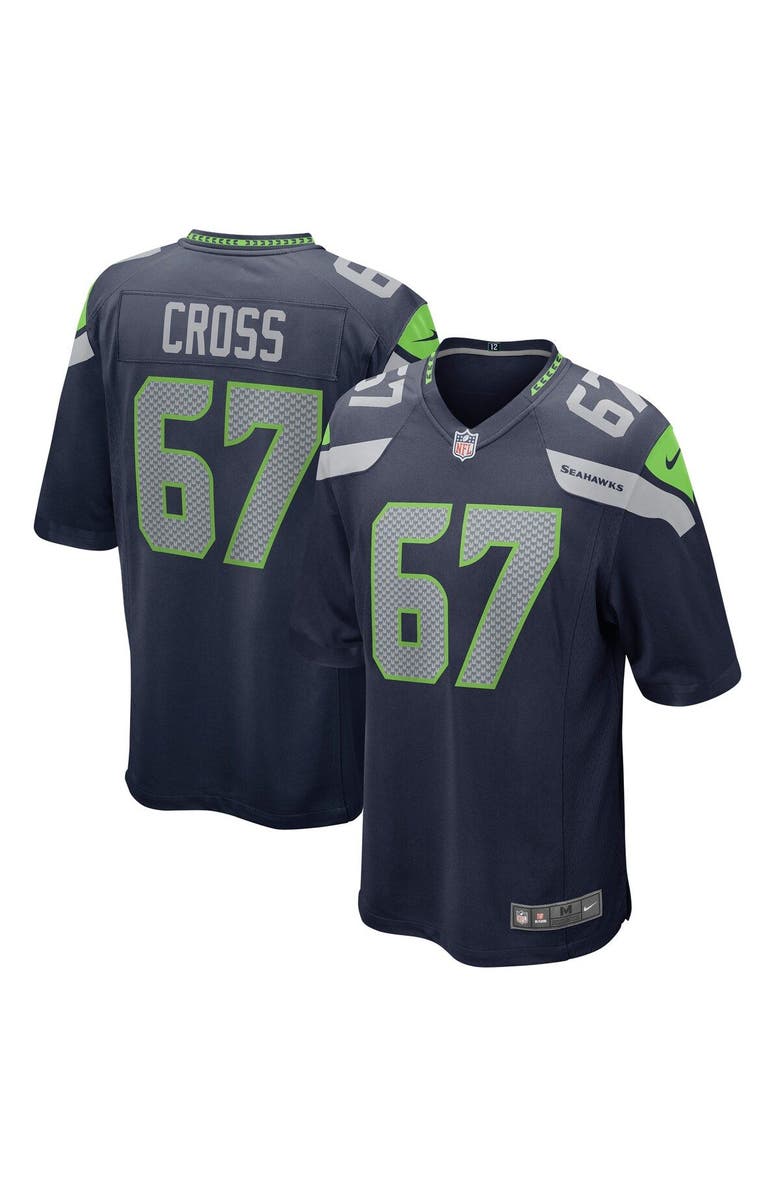Nike Men's Nike Charles Cross Navy Seattle Seahawks Player Game Jersey, Main, color,