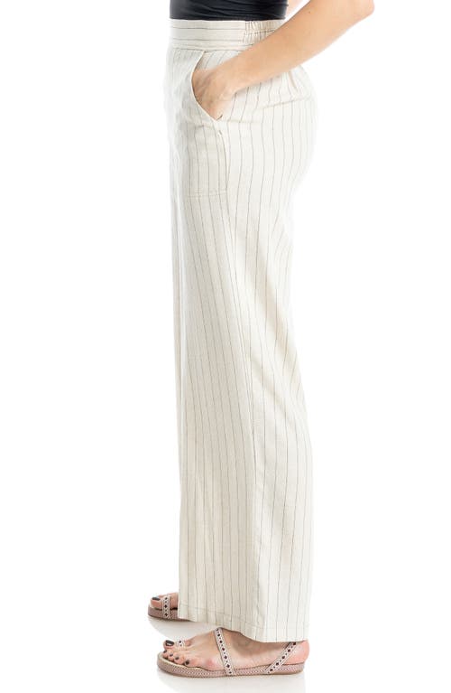 Max Studio Stripe Linen & Cotton Wide Leg Pants In Multi