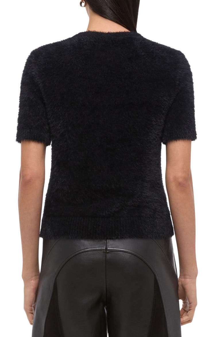 Eyelash Faux Fur Crop Top, Alternate, color, BLACK